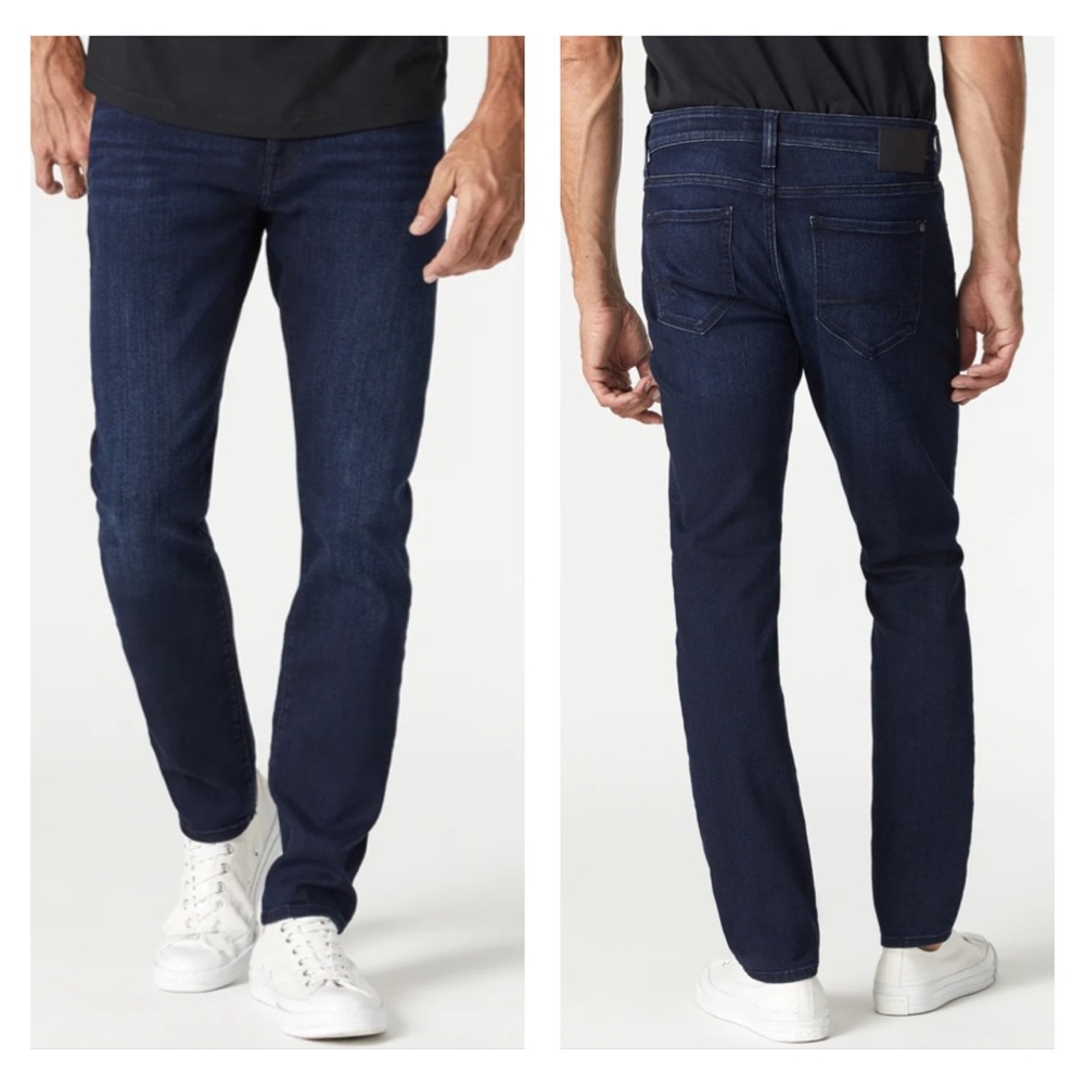 Mavi Straight Leg Jeans Men's Size 34 x 34 Long Tall Stretch Dark Deep Blue